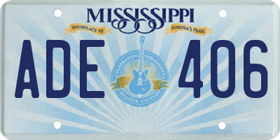 MS license plate ADE406