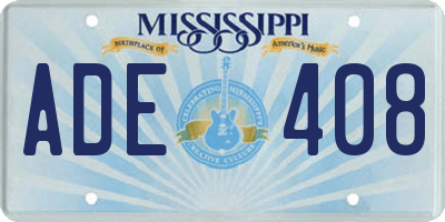 MS license plate ADE408