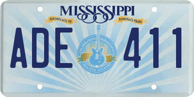 MS license plate ADE411