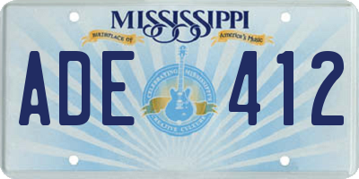 MS license plate ADE412