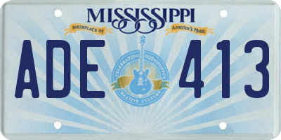 MS license plate ADE413