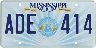 MS license plate ADE414