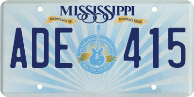 MS license plate ADE415