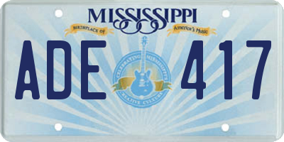 MS license plate ADE417