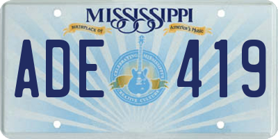 MS license plate ADE419