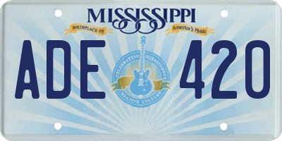 MS license plate ADE420