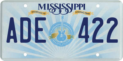 MS license plate ADE422