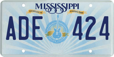 MS license plate ADE424