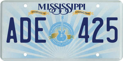 MS license plate ADE425