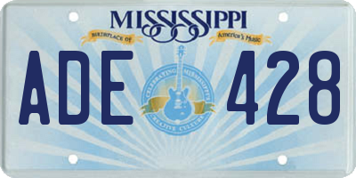 MS license plate ADE428