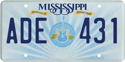 MS license plate ADE431