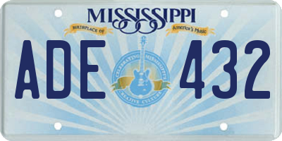 MS license plate ADE432