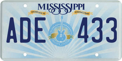 MS license plate ADE433