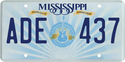 MS license plate ADE437