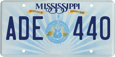 MS license plate ADE440