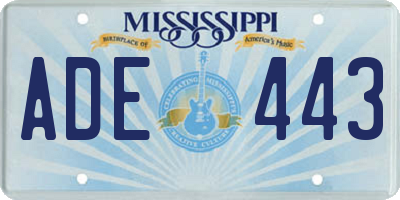 MS license plate ADE443