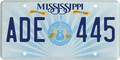 MS license plate ADE445