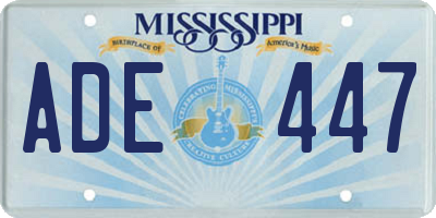 MS license plate ADE447