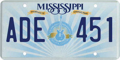 MS license plate ADE451