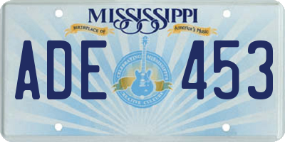 MS license plate ADE453