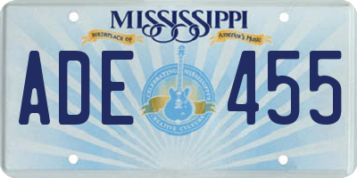 MS license plate ADE455