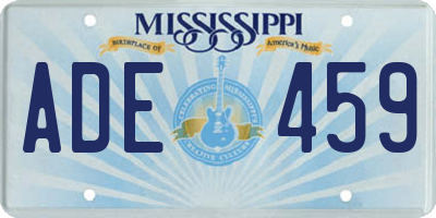 MS license plate ADE459