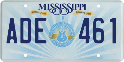 MS license plate ADE461