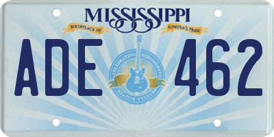 MS license plate ADE462