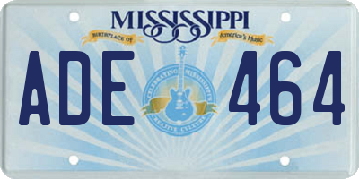 MS license plate ADE464