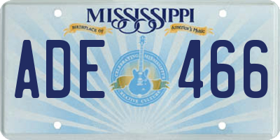 MS license plate ADE466