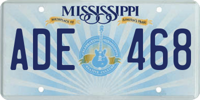 MS license plate ADE468