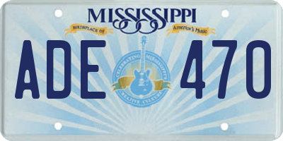 MS license plate ADE470