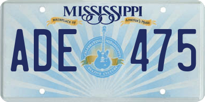 MS license plate ADE475
