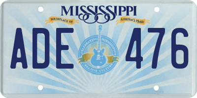 MS license plate ADE476