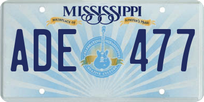 MS license plate ADE477