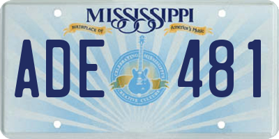 MS license plate ADE481