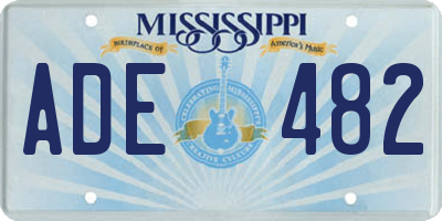 MS license plate ADE482