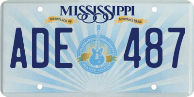 MS license plate ADE487