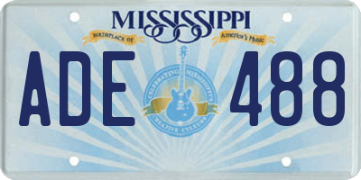 MS license plate ADE488