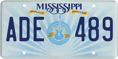 MS license plate ADE489