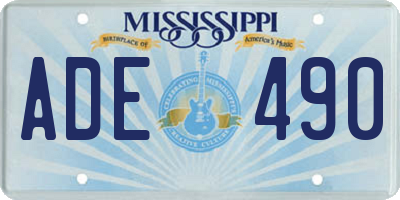 MS license plate ADE490