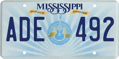 MS license plate ADE492