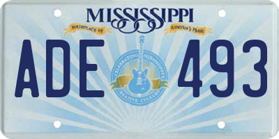 MS license plate ADE493