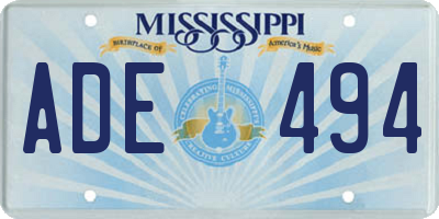 MS license plate ADE494