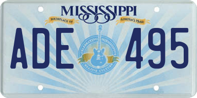 MS license plate ADE495