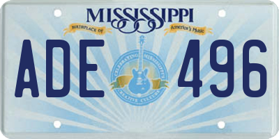 MS license plate ADE496