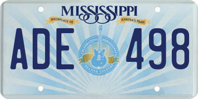 MS license plate ADE498