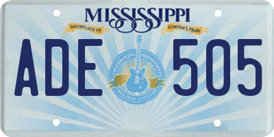 MS license plate ADE505