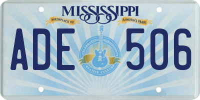 MS license plate ADE506