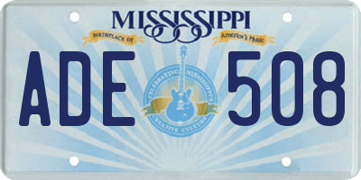 MS license plate ADE508